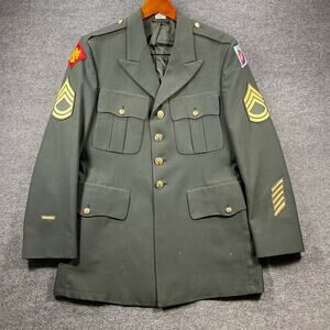 US Army Coat Class A Green Men's 40R Military Collectible Uniform Wool Blend